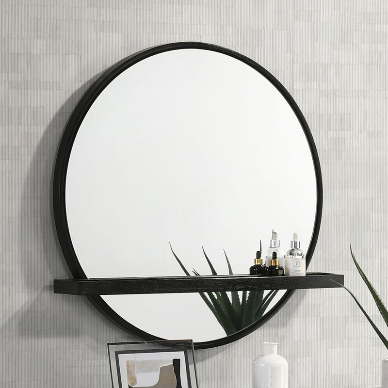Espejo de pared Arini Round Vanity con estante