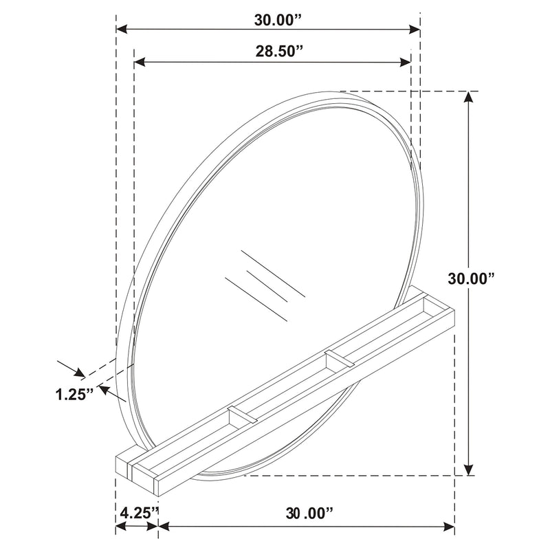 Espejo de pared Arini Round Vanity con estante