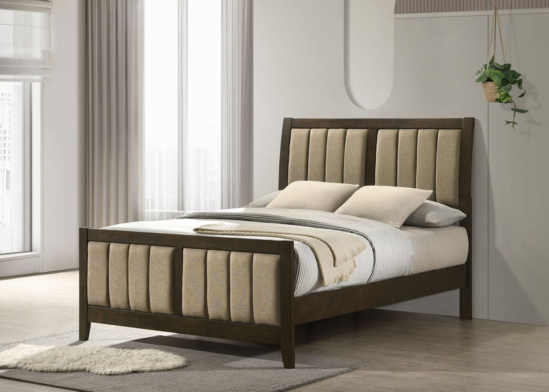 Cama tapizada Wilkes de 51 pulgadas Cacao Oscuro