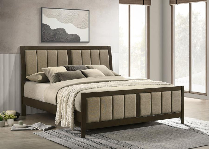 Cama tapizada Wilkes de 51 pulgadas Cacao Oscuro