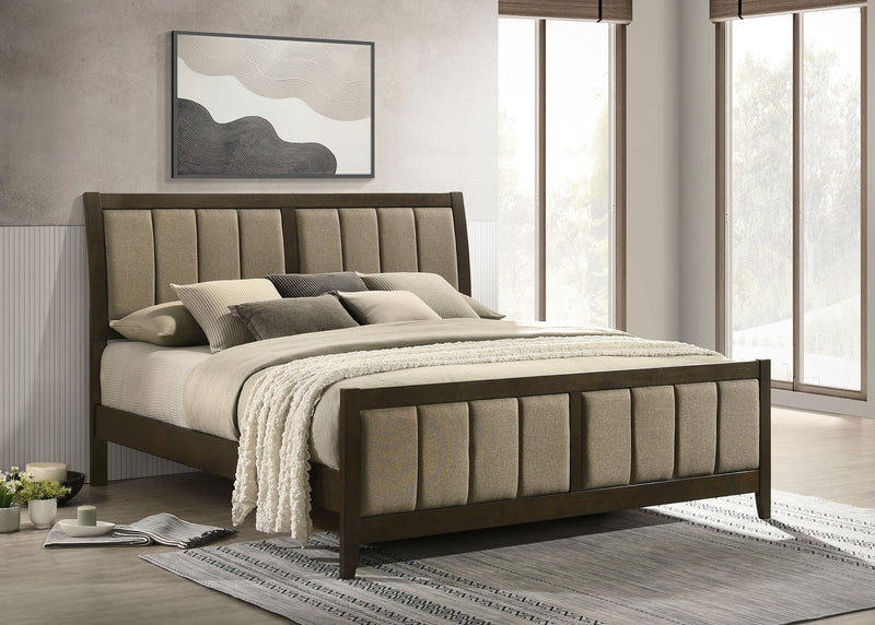 Cama tapizada Wilkes de 51 pulgadas Cacao Oscuro