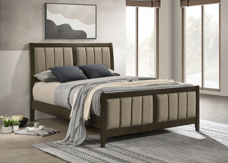 Cama tapizada Wilkes de 51 pulgadas Cacao Oscuro