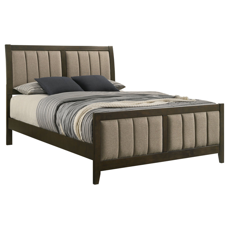 Cama tapizada Wilkes de 51 pulgadas Cacao Oscuro