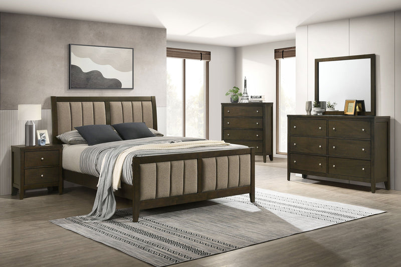 Cama tapizada Wilkes de 51 pulgadas Cacao Oscuro