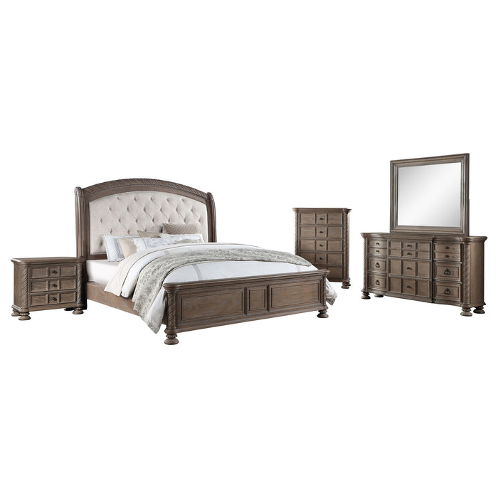 Emmett   Bedroom Set Walnut and Beige