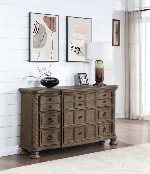 Emmett 9-drawer Dresser with Mirror Walnut