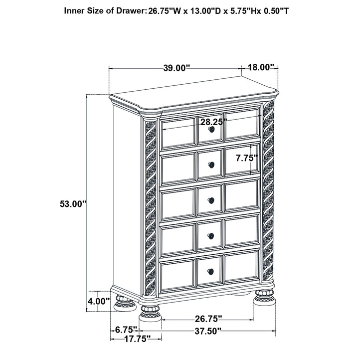 Emmett 5-drawer Chest Walnut