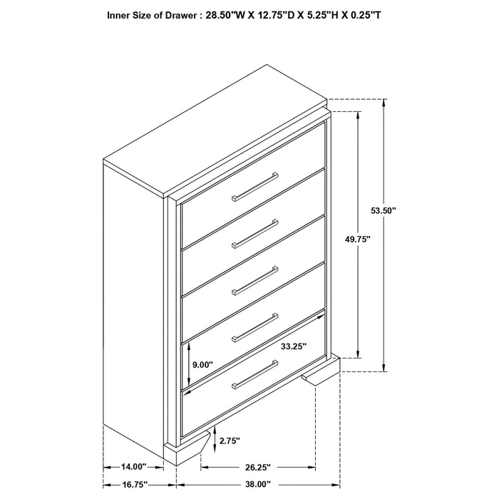 Baker 5-drawer Chest Brown and Light Taupe