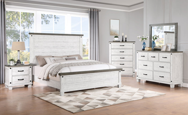 Cama Lilith de paneles de madera, efecto envejecido