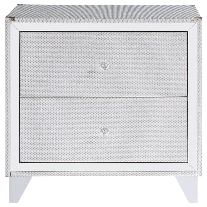 Larue 2-drawer Nightstand with USB Port Silver