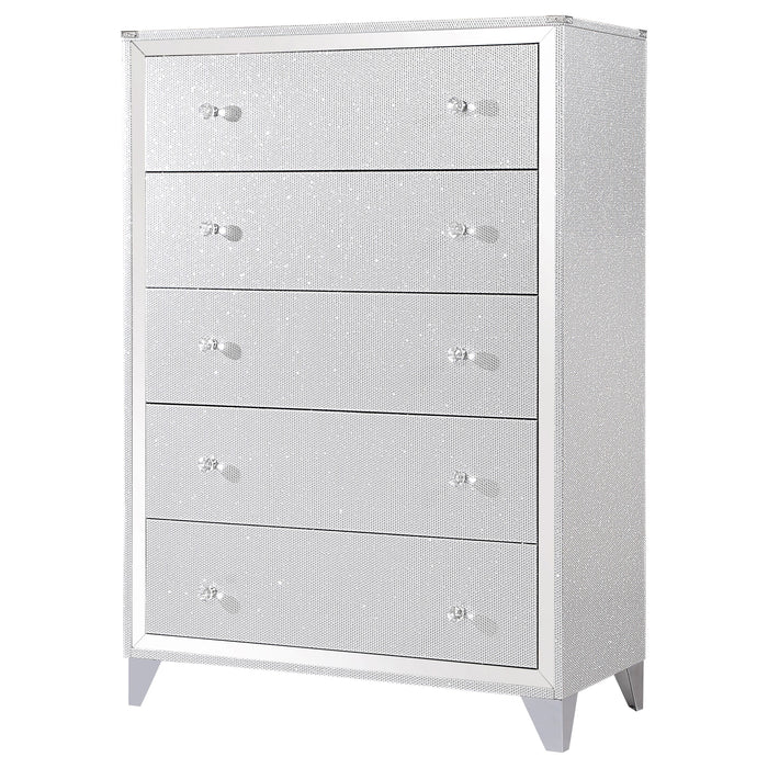 Larue 5-drawer Chest Silver