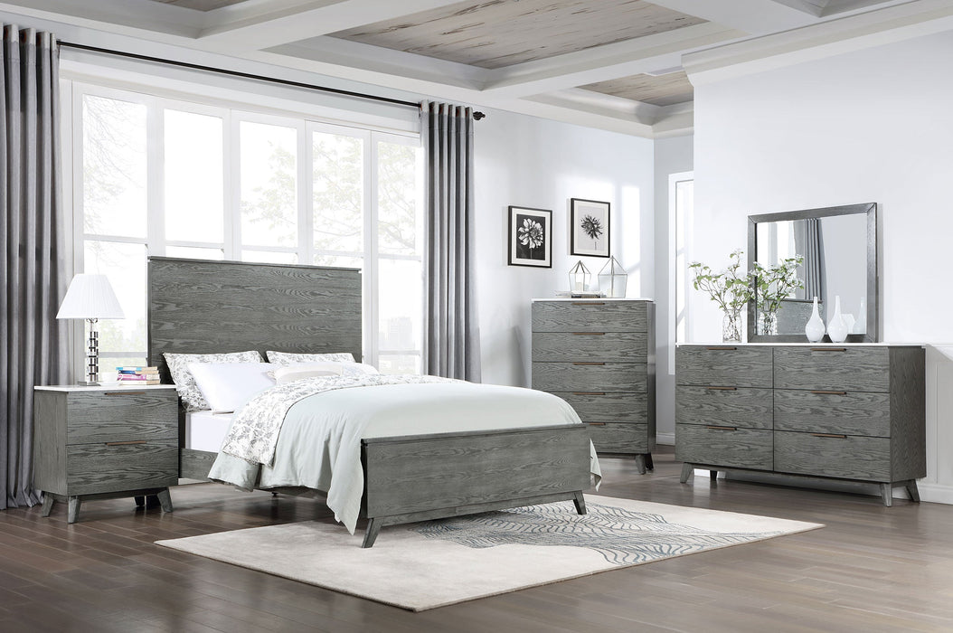 Nathan High Headboard  Panel Bed Grey