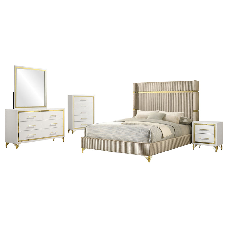 Juego de dormitorio Lucía Beige y Blanco