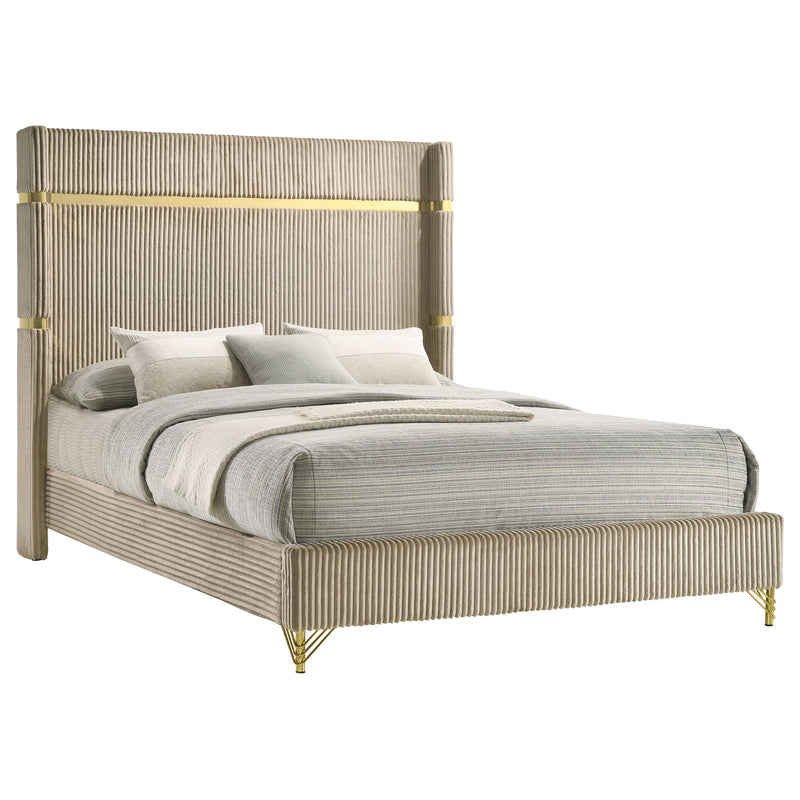 Cama tapizada con cabecero alto Lucia de 61 pulgadas