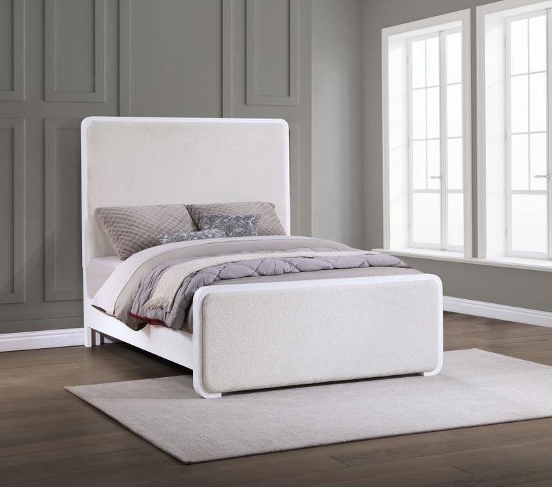 Anastasia Upholstered Panel Bed Pearl
