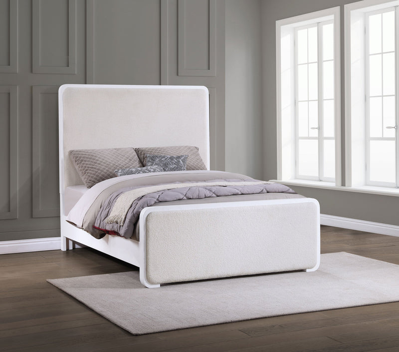 Anastasia Upholstered Panel Bed Pearl