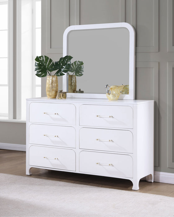 Anastasia 6-drawer Dresser Pearl White