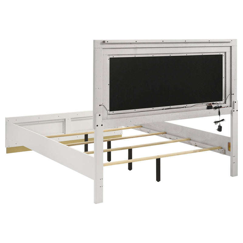 Caraway Wood LED Panel Bed