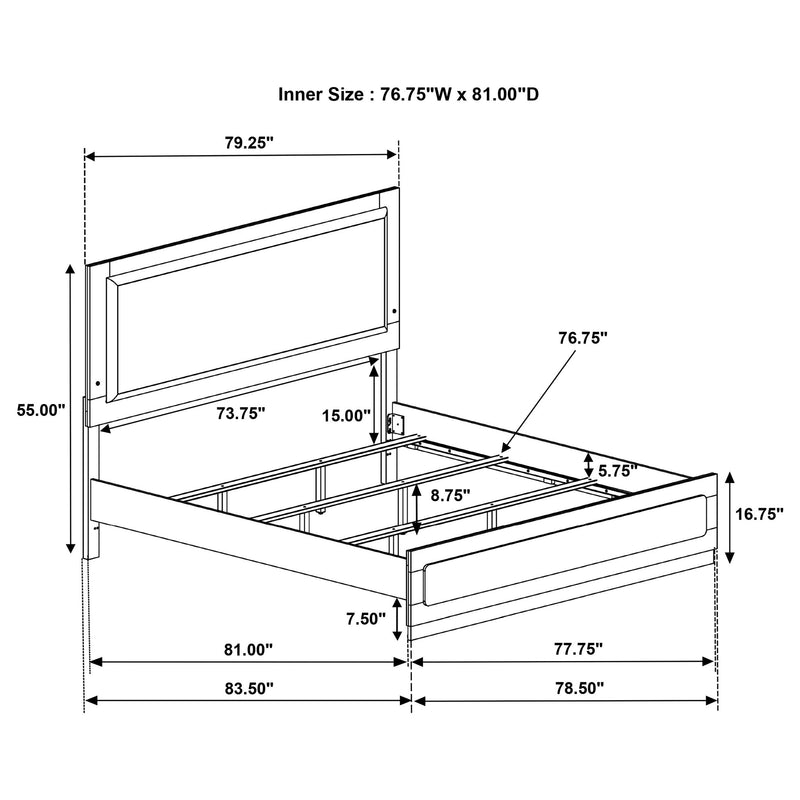 Caraway Wood LED Panel Bed