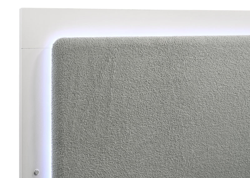 Caraway Wood LED Panel Bed