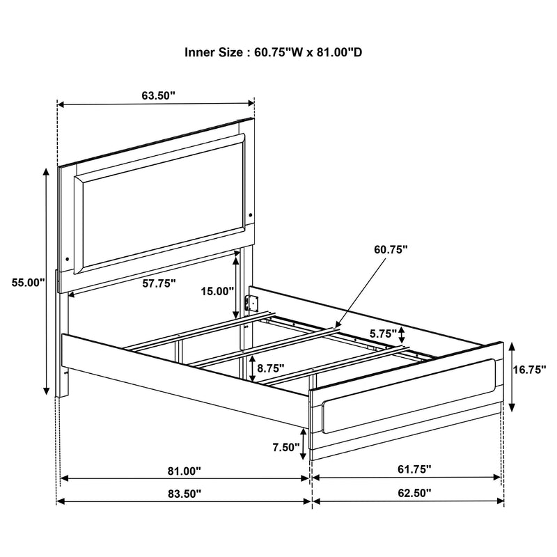 Caraway Wood LED Panel Bed