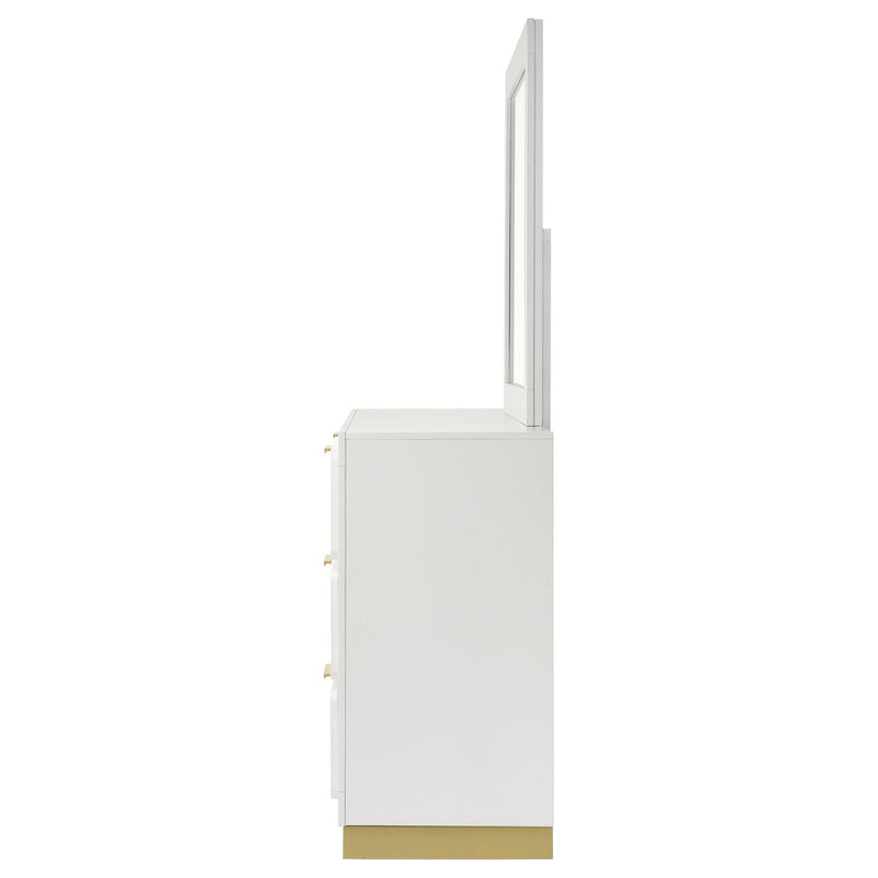 Cómoda Caraway de 6 cajones con espejo