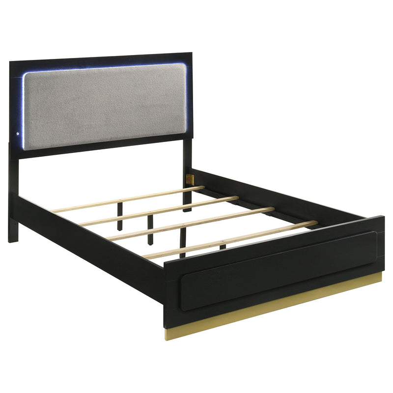 Caraway Wood LED Panel Bed