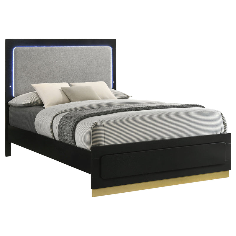 Caraway Wood LED Panel Bed