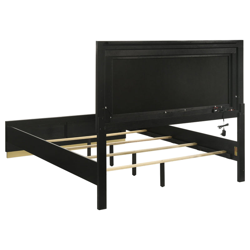 Caraway Wood LED Panel Bed