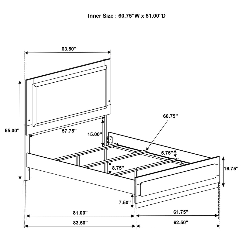 Caraway Wood LED Panel Bed