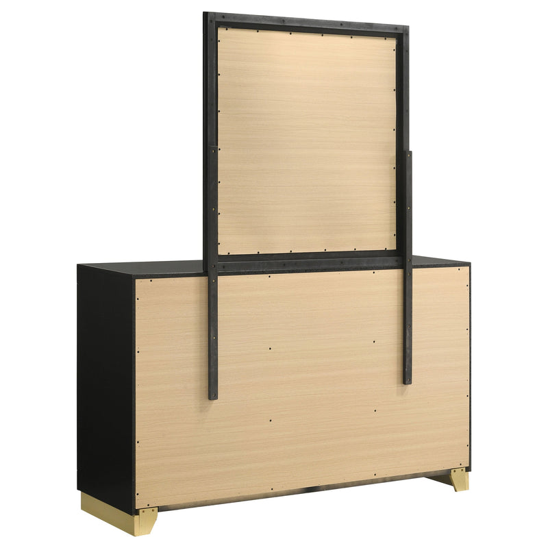 Cómoda Caraway de 6 cajones con espejo