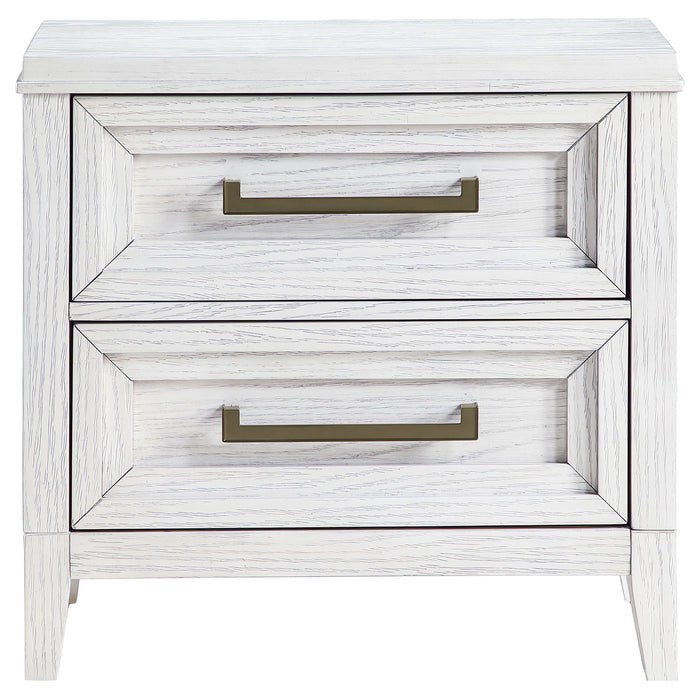 Marielle 2-drawer Nightstand Bedside Table Distressed White