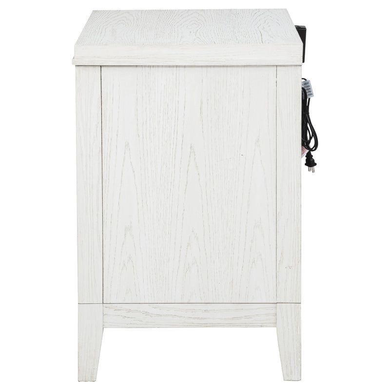 Marielle 2-drawer Nightstand Bedside Table Distressed White