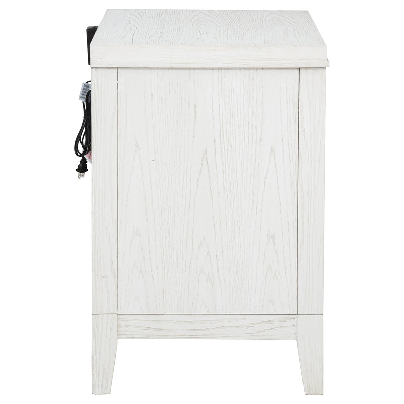Marielle 2-drawer Nightstand Bedside Table Distressed White