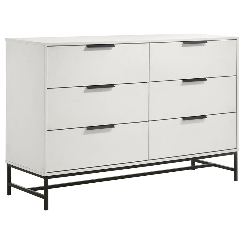 Cómoda de dormitorio Sonora de 6 cajones blanca