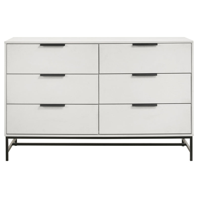Cómoda de dormitorio Sonora de 6 cajones blanca