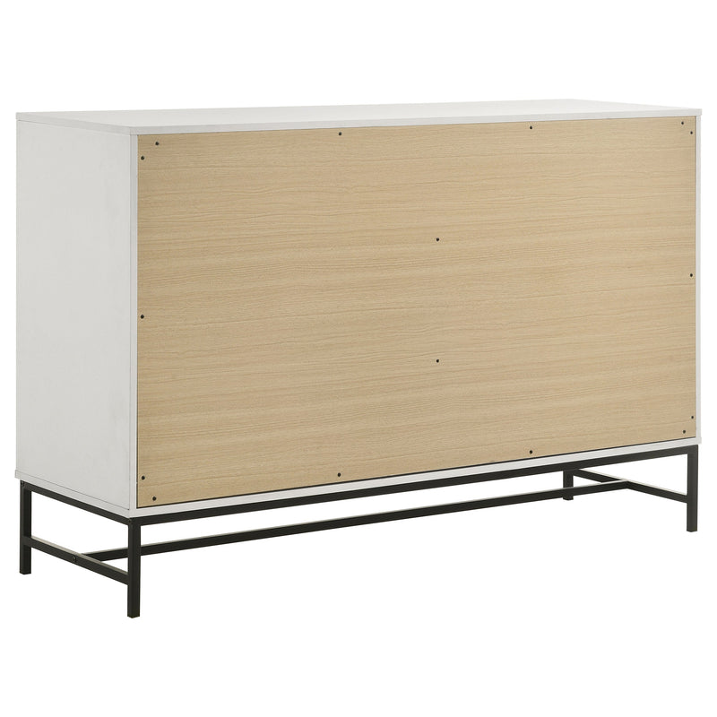 Cómoda de dormitorio Sonora de 6 cajones blanca