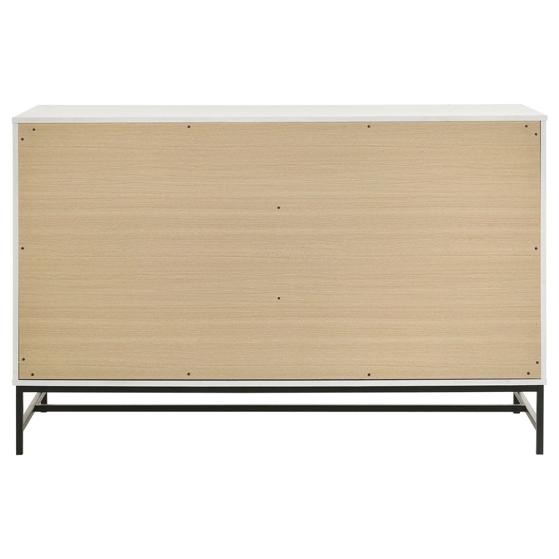 Cómoda de dormitorio Sonora de 6 cajones blanca
