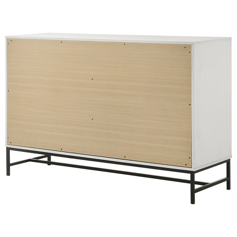 Cómoda de dormitorio Sonora de 6 cajones blanca