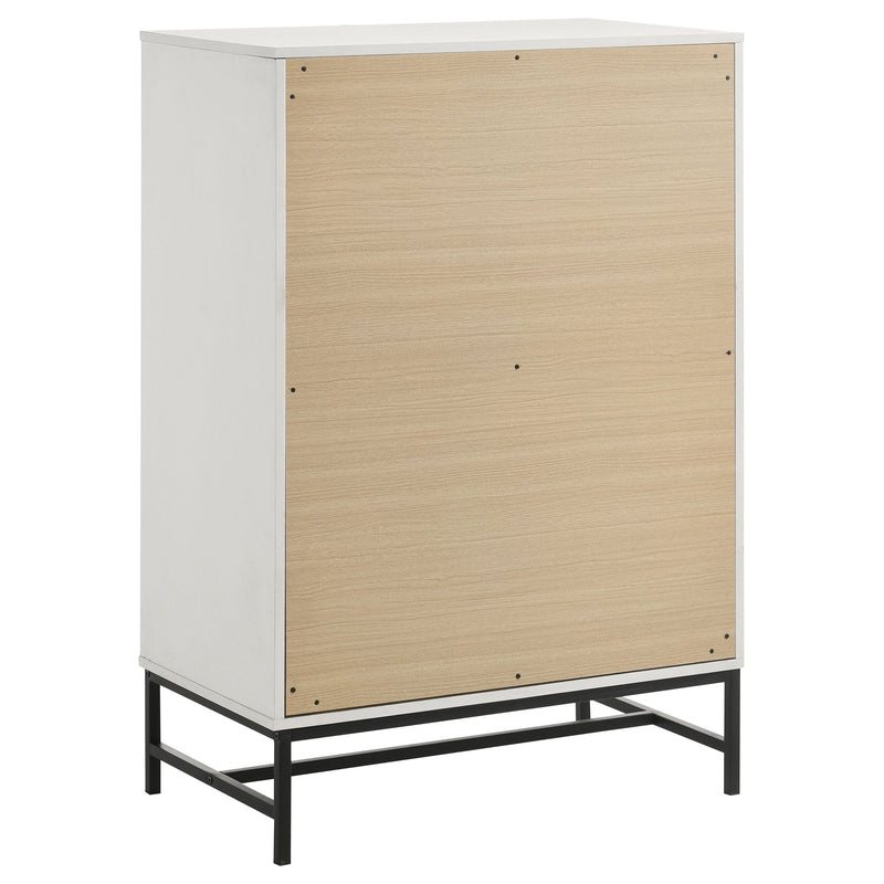 Cómoda Sonora de 4 cajones para dormitorio, color blanco