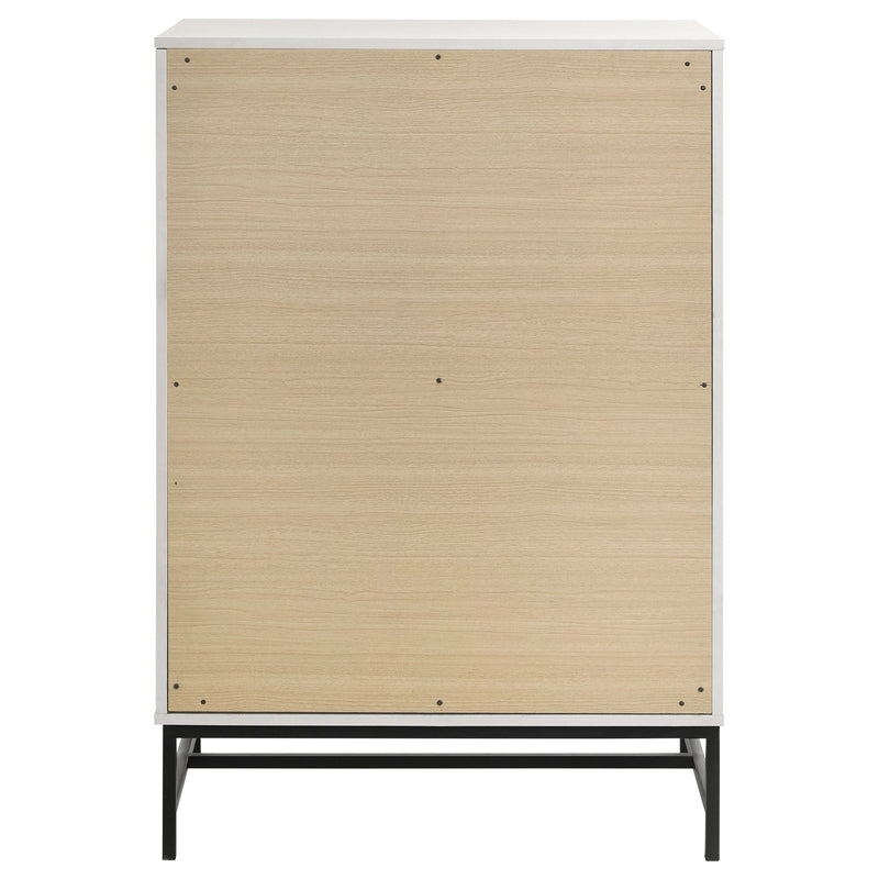 Cómoda Sonora de 4 cajones para dormitorio, color blanco