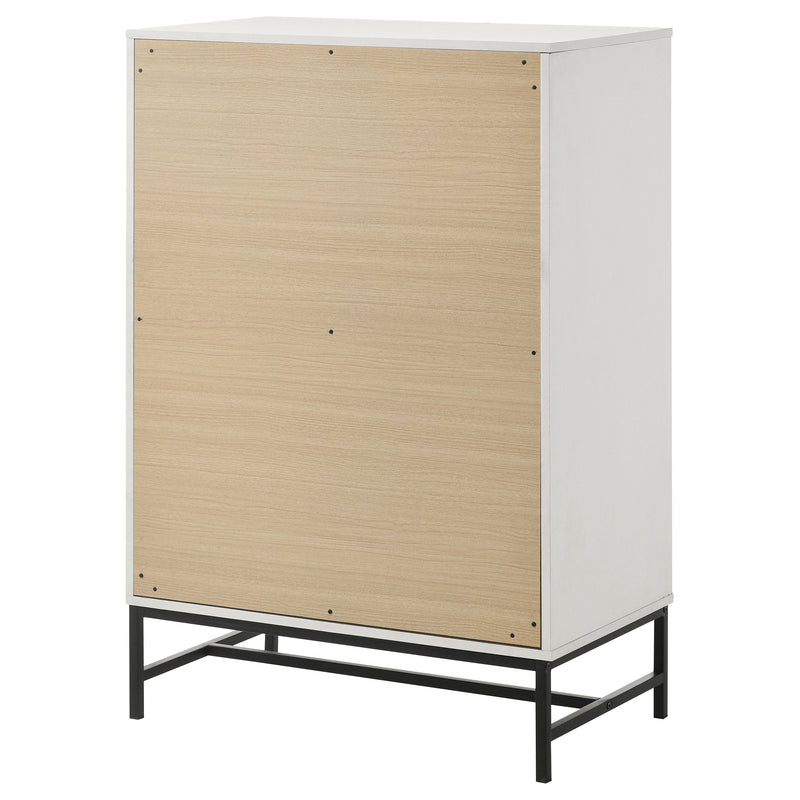 Cómoda Sonora de 4 cajones para dormitorio, color blanco