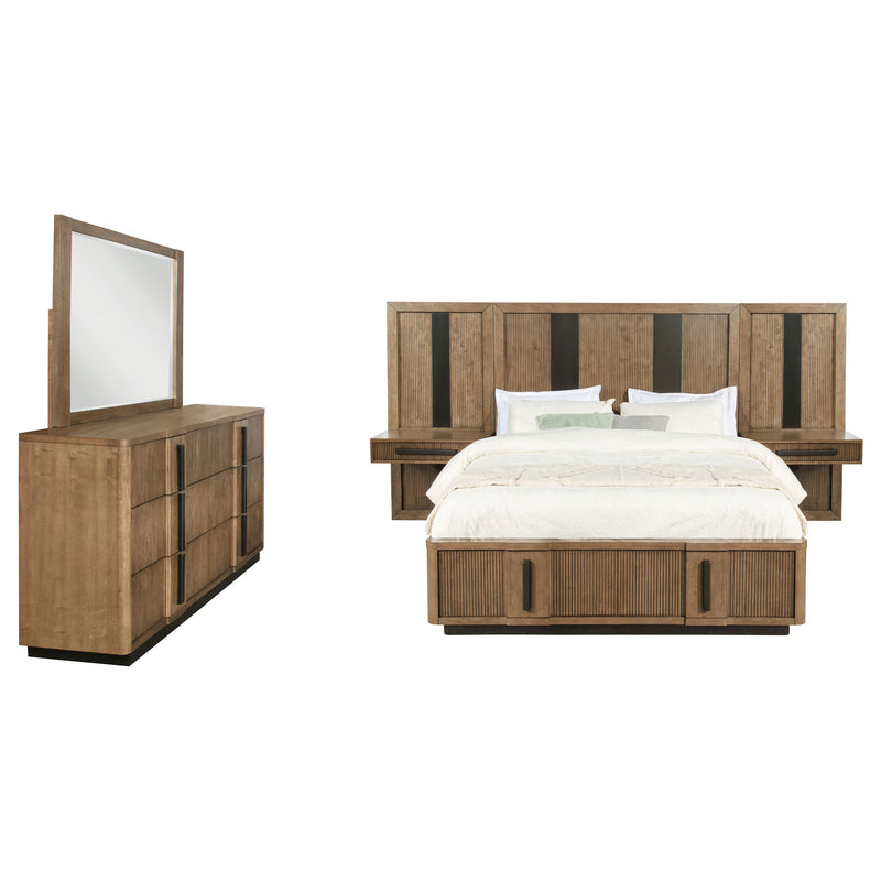 Juego de dormitorio Terrace Panel de fresno marrón