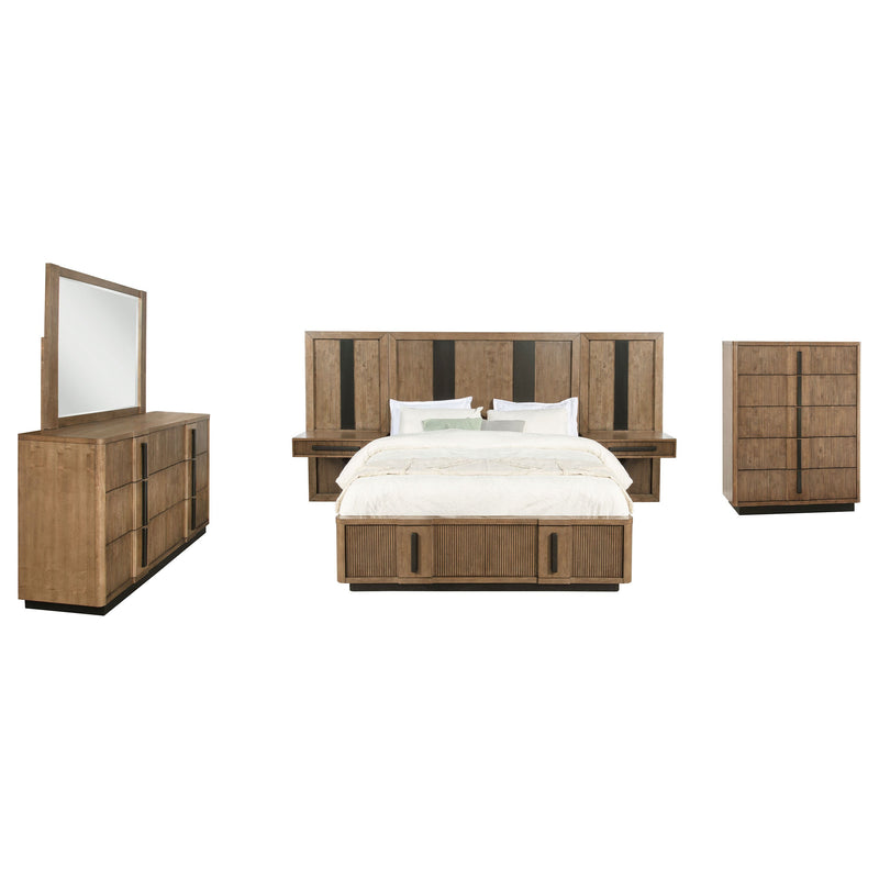 Juego de dormitorio Terrace Panel de fresno marrón