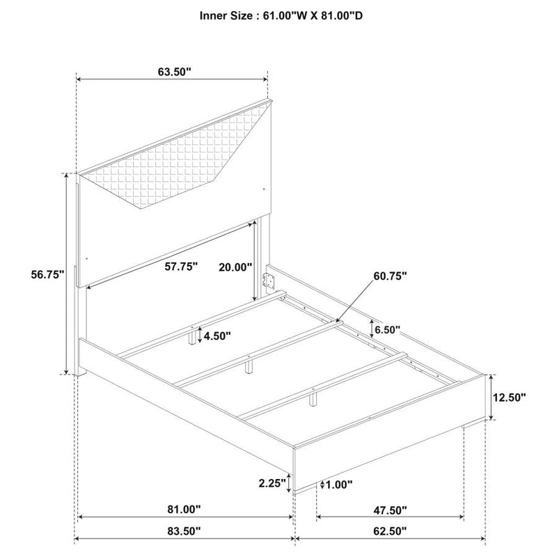 Ives Panel Bed LED Headboard