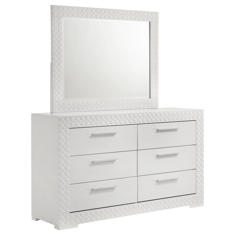 Ives 6-drawer Dresser and Mirror High Gloss