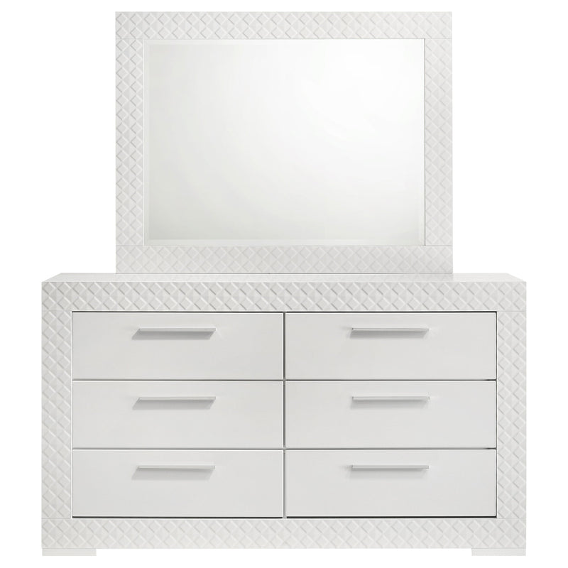 Ives 6-drawer Dresser and Mirror High Gloss