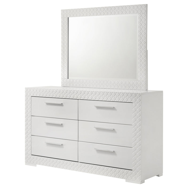 Ives 6-drawer Dresser and Mirror High Gloss
