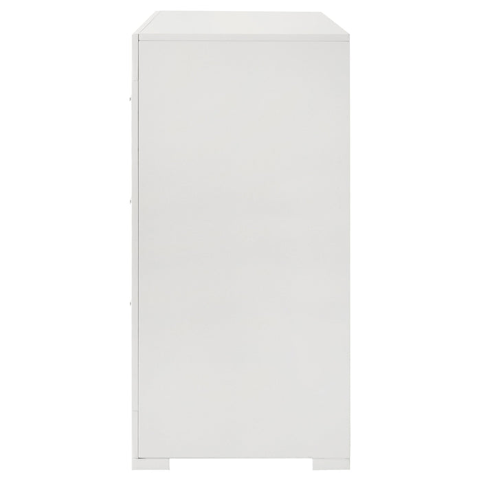 Ives 6-drawer Dresser Cabinet White High Gloss