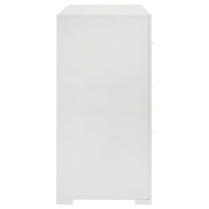 Ives 6-drawer Dresser Cabinet White High Gloss